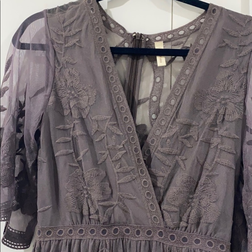 Boho purple lace romper embroidered jumpsuit